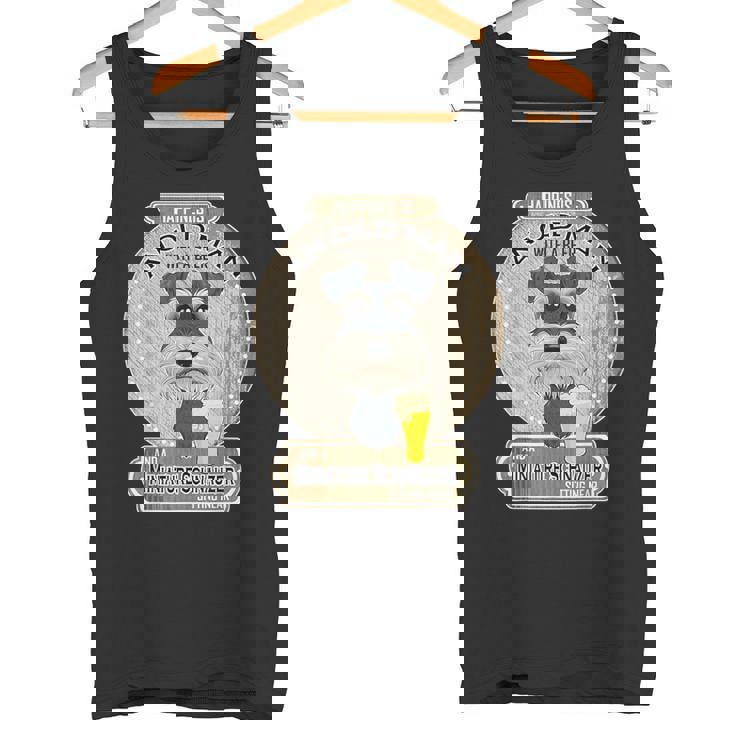 幸せはビールを持った老人にある ミニチュア・シュナウザー タンクトップ