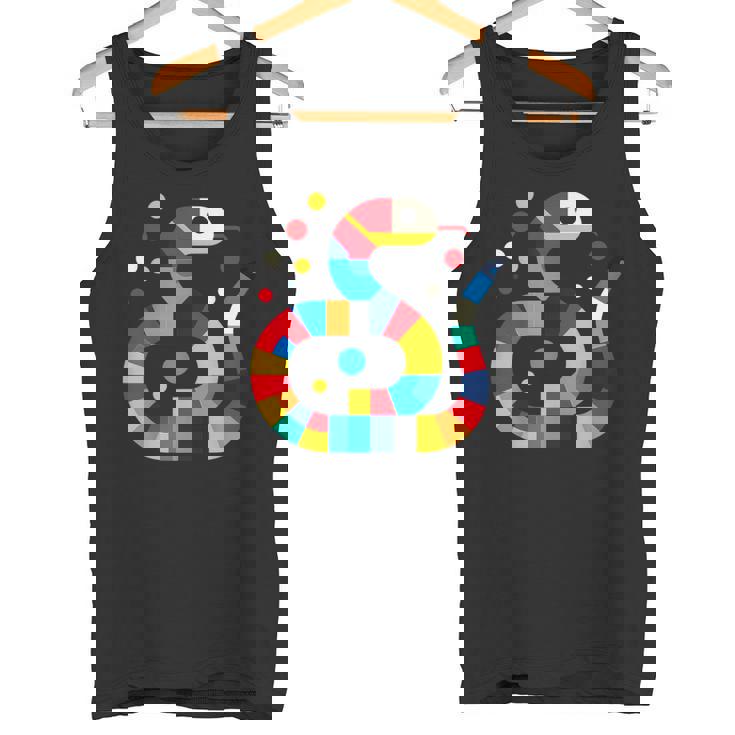 幾何学的 ミニマリズム イラスト ガーター 蛇 爬虫類 タンクトップ