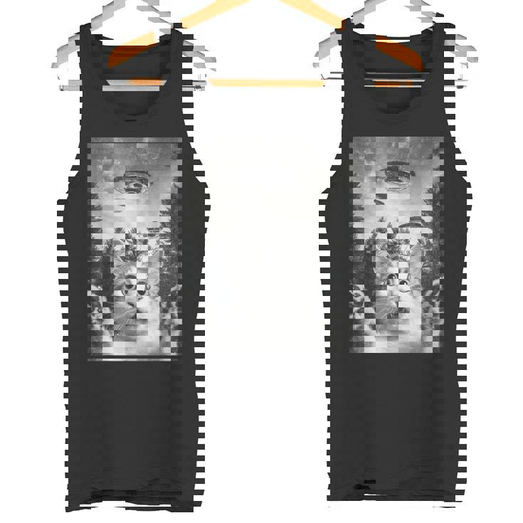 怖い猫 エイリアン Ufo 宇宙愛好家 面白い タンクトップ