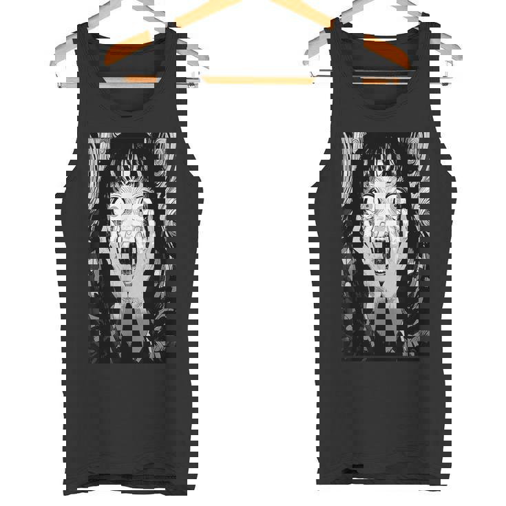 悲鳴 漫画 少女 怖い 目 ホラー ハロウィン 恐ろしい タンクトップ