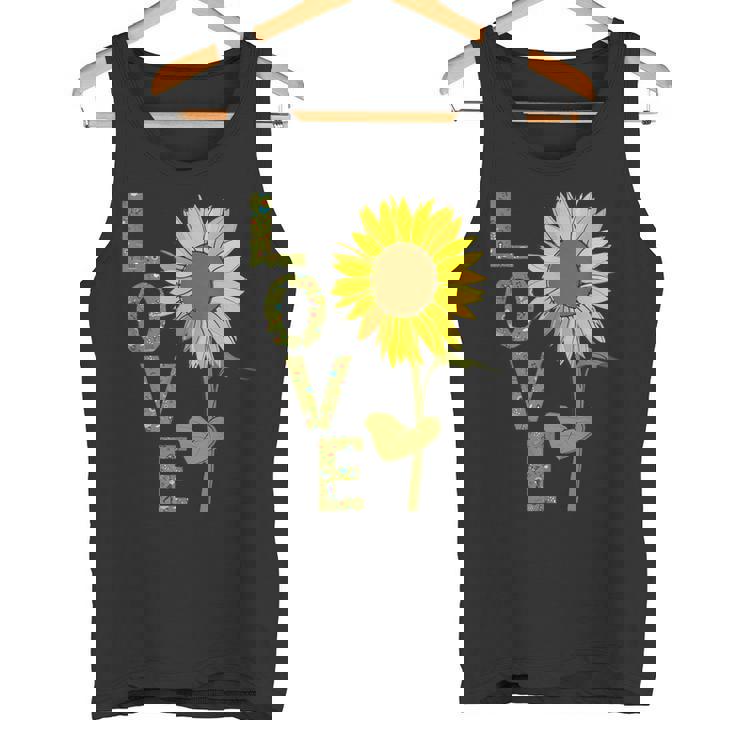 愛の大きなひまわりを作る庭師 タンクトップ