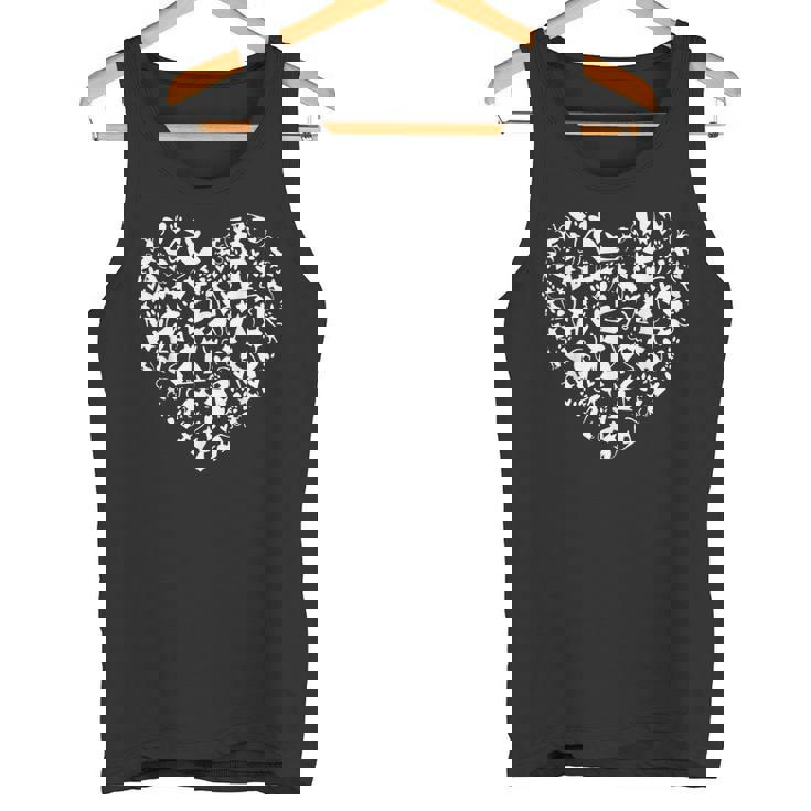 愛猫ハートコラージュ猫 タンクトップ