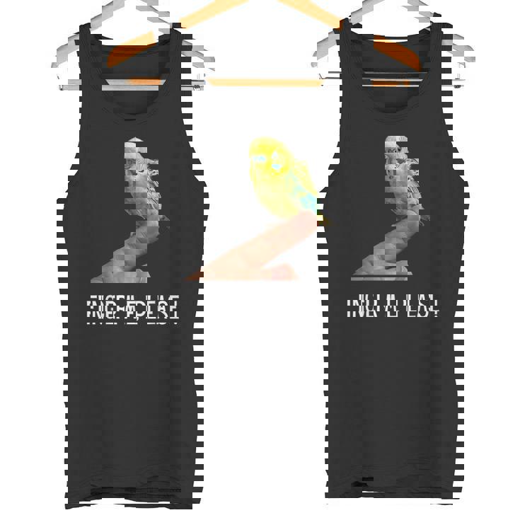 指の上のセキセイインコ 楽しいインコ セキセイインコ 鳥好きのギフト タンクトップ