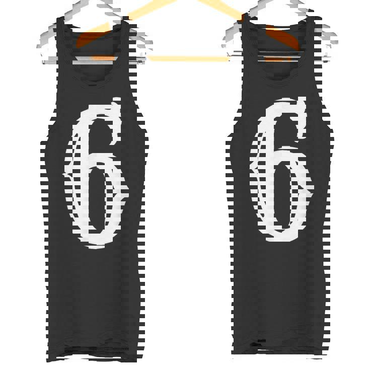 数字 6 インチ 白 大 太字 アメリカ 西部 スタイル フォント タンクトップ
