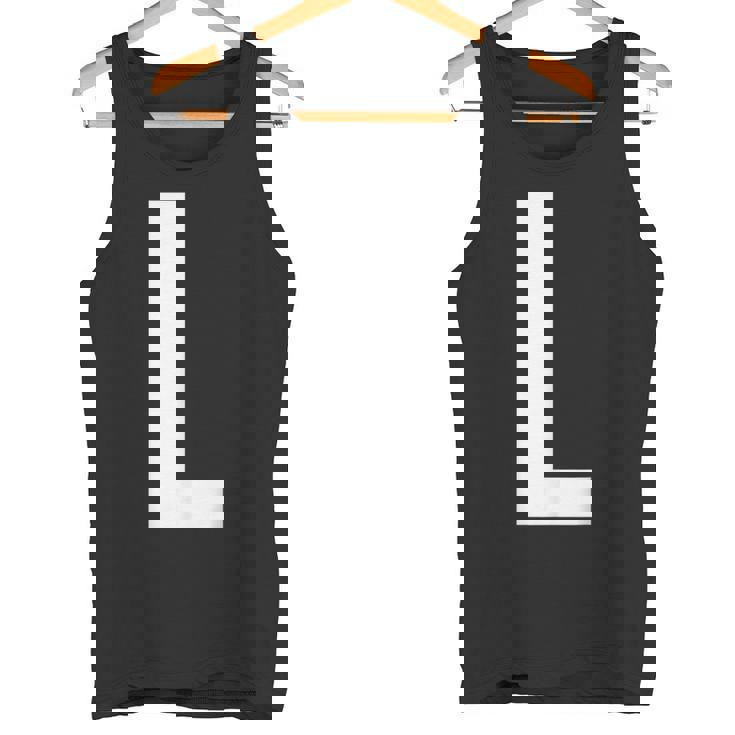 文字l アルファベットモノグラム イニシャル タンクトップ