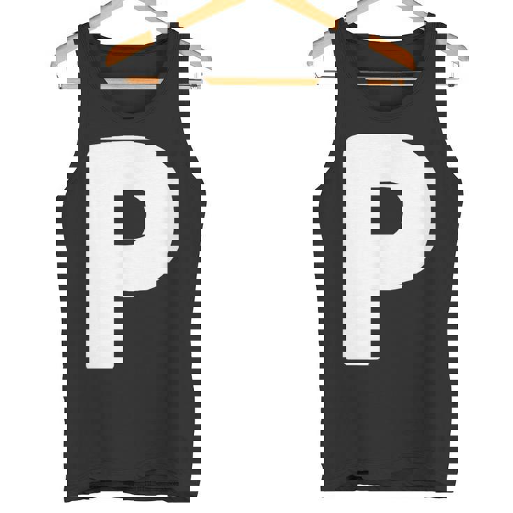 文字p 大文字 アルファベット モノグラム イニシャル タンクトップ