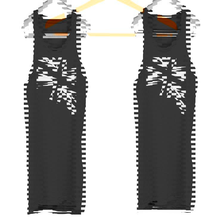 旗愛好家のためのユニオンジャックのホワイトデザイン。 タンクトップ