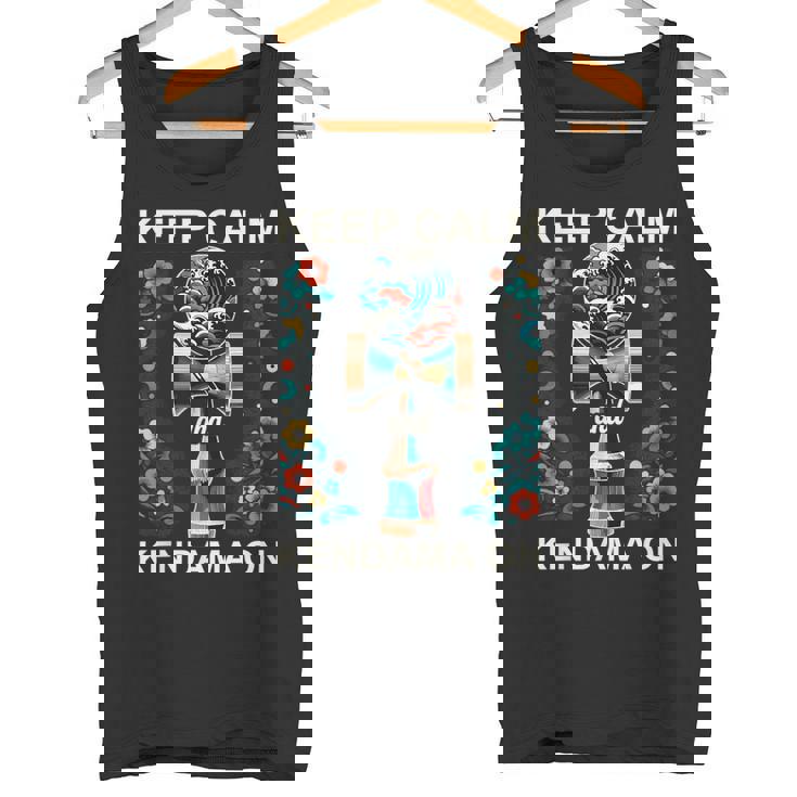 日本のけん玉 花柄 グレートウェーブ けん玉 タンクトップ