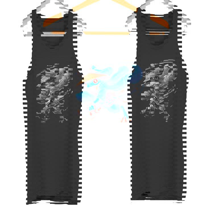 日本の侍カエルの戦士忍者ヴィンテージtシャツ メンズ タンクトップ