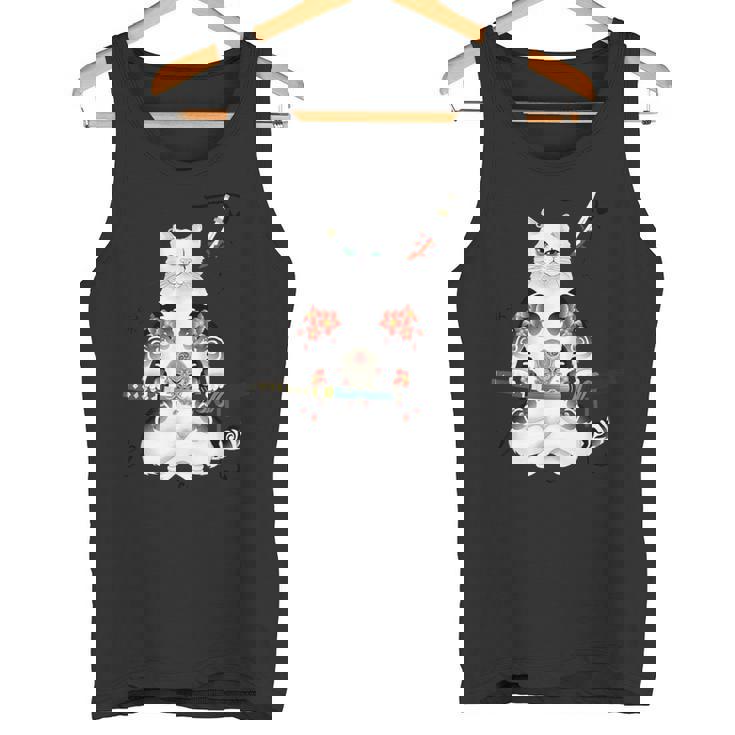 日本の侍猫刀忍者 ヤクザタトゥー タンクトップ