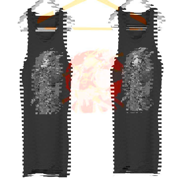 日本美術 パンダ 忍者 浮世絵 アニメ風 サムライパンダ タンクトップ