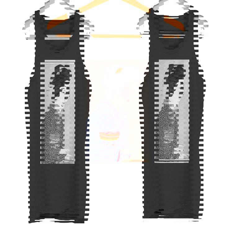 日本美術 芸者 日本木版 新版画美人画 タンクトップ