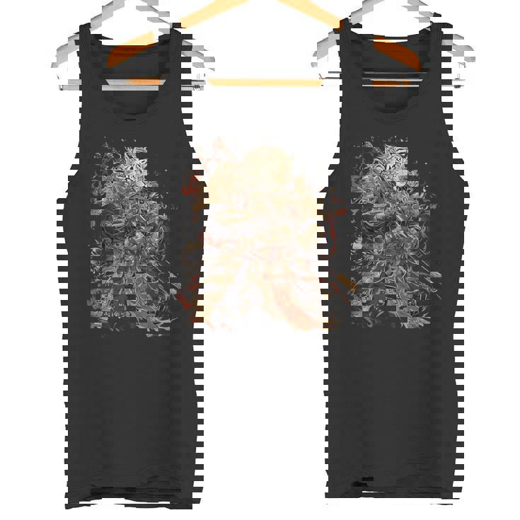 日本美術 虎 忍者 浮世絵 アニメ風 侍 虎 タンクトップ