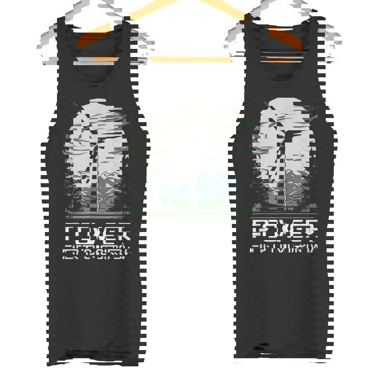 明日地球の日のための風力発電 クリーンエネルギー 風力タービン タンクトップ