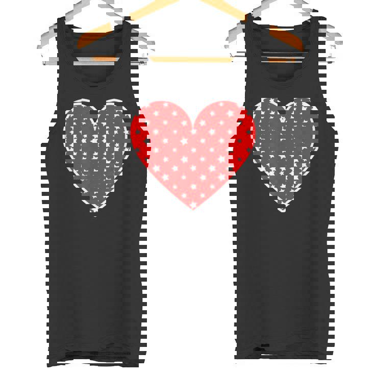 星柄のグラフィックハートプリント。 タンクトップ