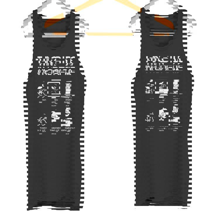 暇なときにすること面白い自転車愛好家 タンクトップ