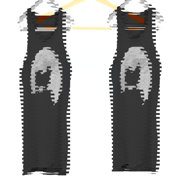 月と犬のシルエット ポンポメラニアン タンクトップ