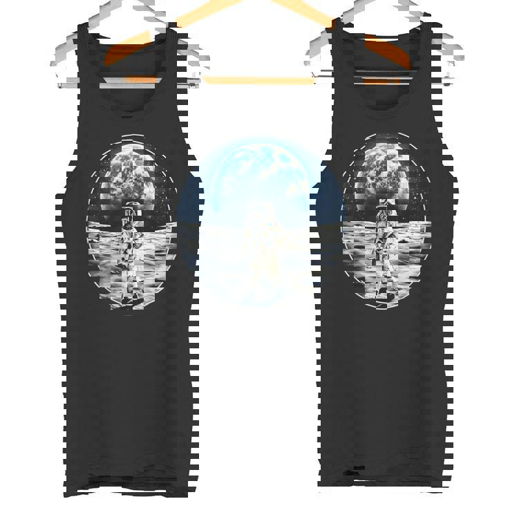 月面着陸 地球 グラフィック タンクトップ