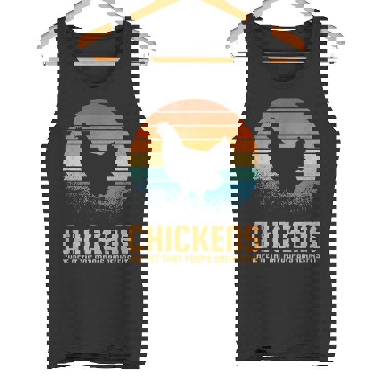 朝ごはんを食べるペット、ニワトリ タンクトップ