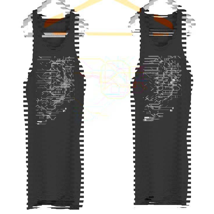 東京電車線路チャートユニセックス親子ペア タンクトップ