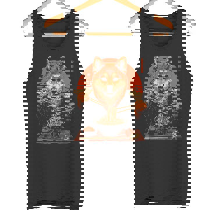 柴犬 ラーメン 麺 日本犬好き アニメ デザイン タンクトップ