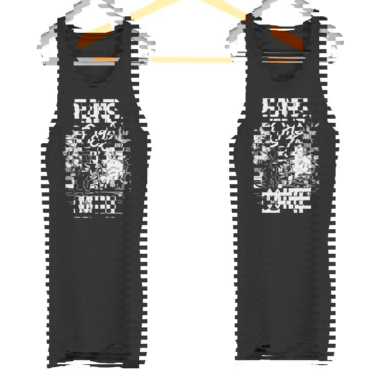 植物 犬 コーヒー おもしろ ガーデニング 犬好き ギフト タンクトップ