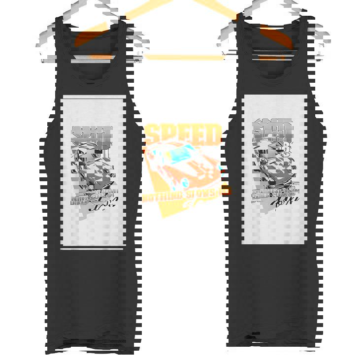 楽しいクールなレーシングカーイラスト タンクトップ