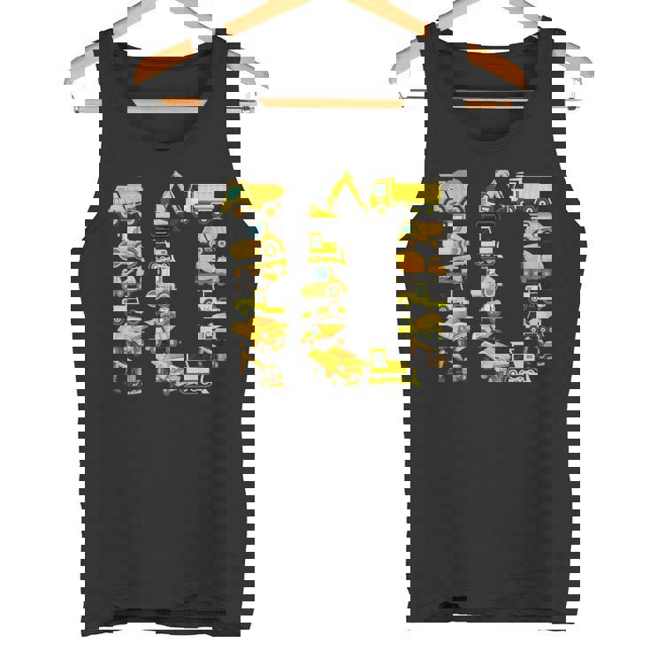 楽しい建設トラック 10歳の誕生日パーティー 男の子 10歳 タンクトップ