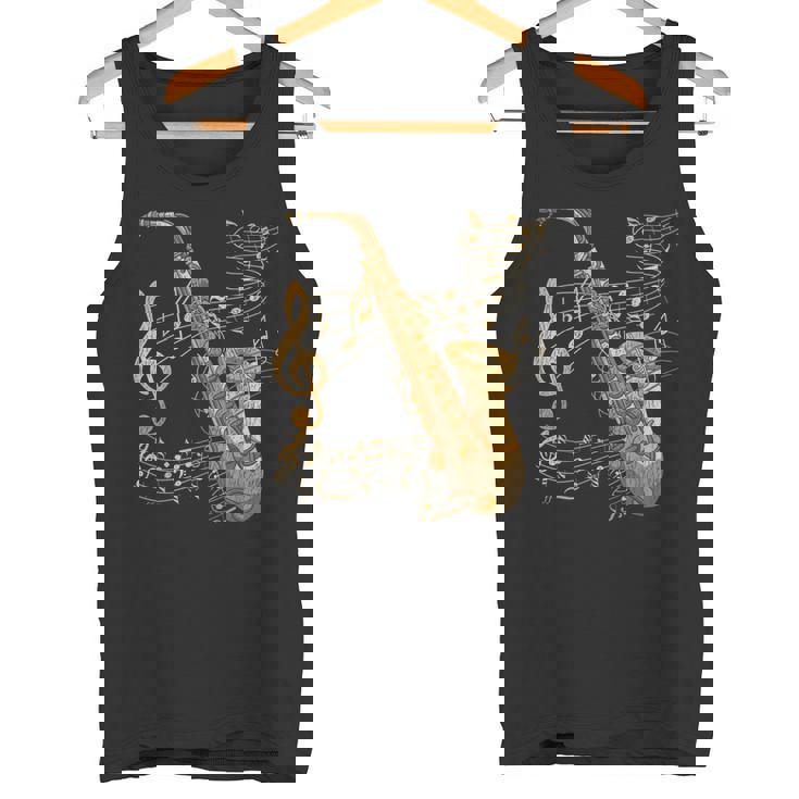 楽器 ト音記号 サックス奏者 音楽サックス タンクトップ