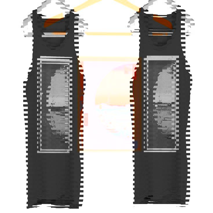 歌川広重 面白いtシャツ 名所江戸百景 絵画 アート メンズ 面白い 服 美術 グッズ 木版画 浮世絵 タンクトップ