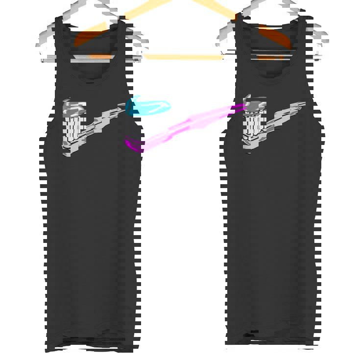 歯磨き粉付きピンク歯ブラシ タンクトップ