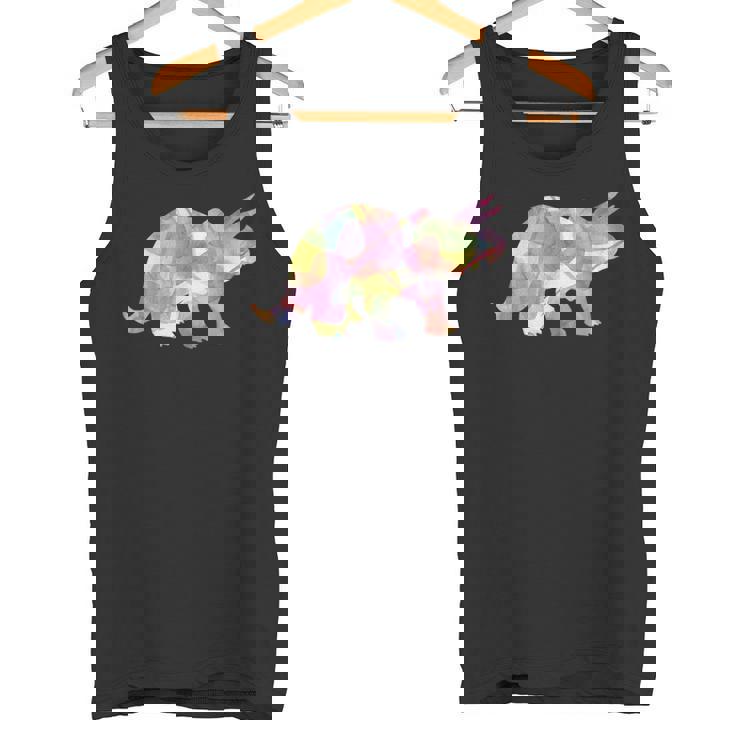 水彩爬虫類トリケラトプス古生物学恐竜 タンクトップ