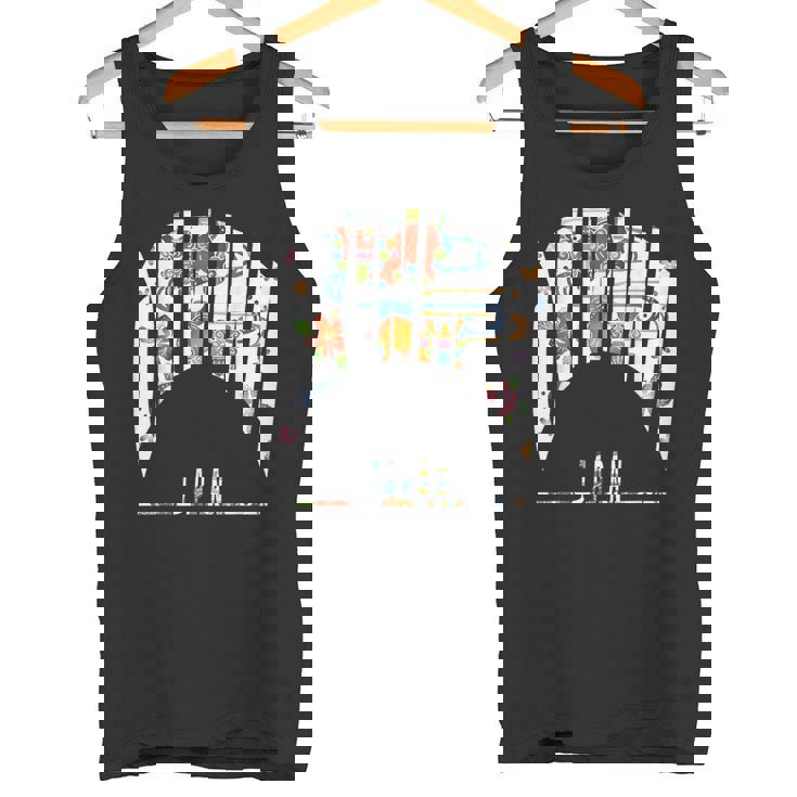 沖縄島ジャパン うちなちゅう 琉球 ビンガタ 沖縄紅型びんがた タンクトップ