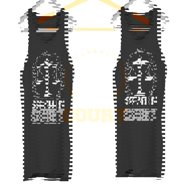 法廷で会おう 弁護士ミーム 未来の弁護士 引退した弁護士 タンクトップ