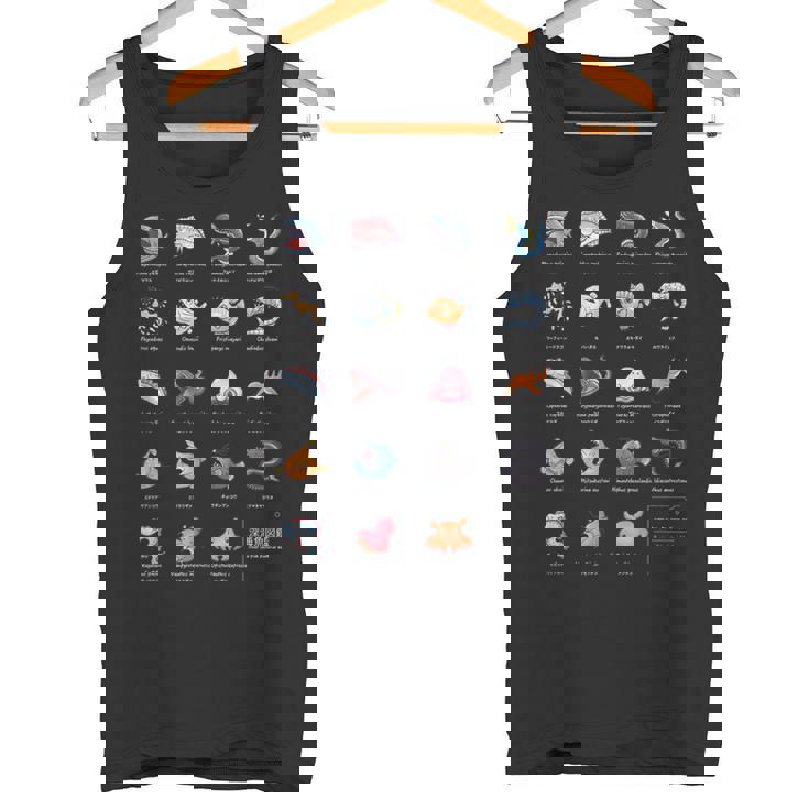 深海魚図鑑_文字白 タンクトップ