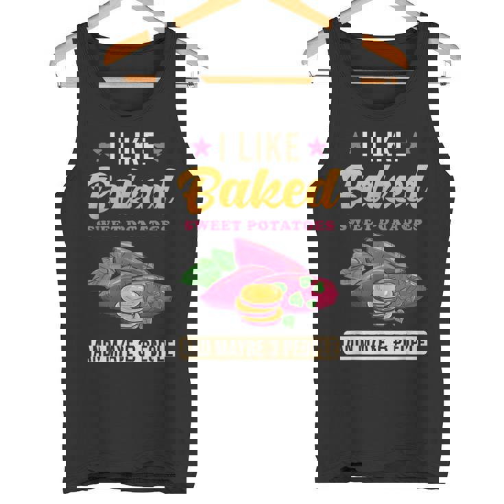 焼き芋が好きで、3人で面白いじゃがいも タンクトップ