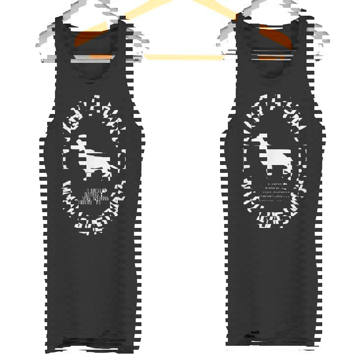 犬 おもしろ おしゃれ イヌ 可愛い ダックスフンド ミニチュアダックス シルエット タンクトップ