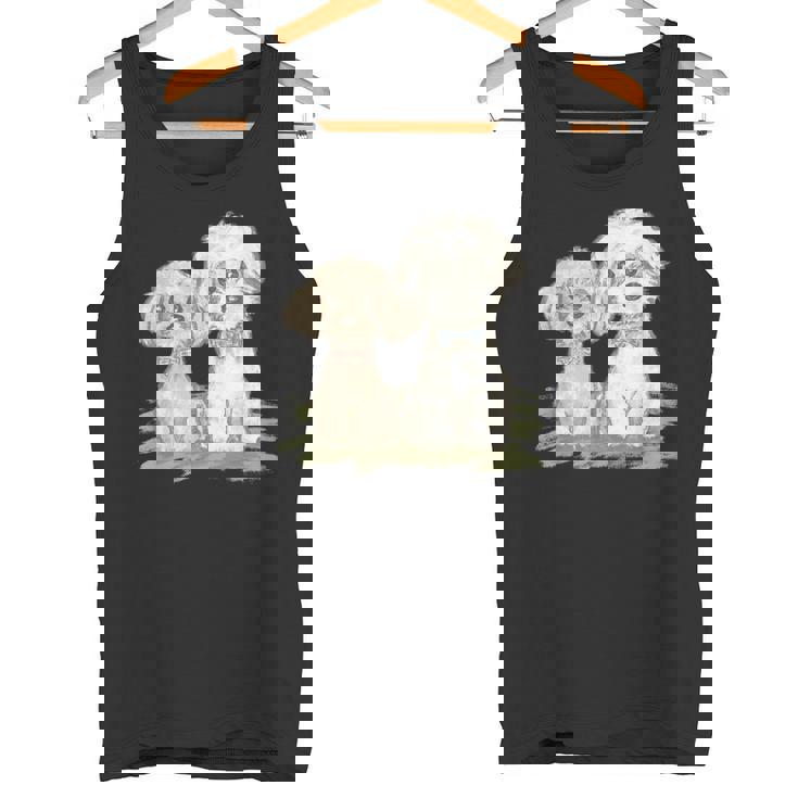 犬 トイプードル かわいい いぬ 子犬 ペット おもしろ 動物 イラスト タンクトップ