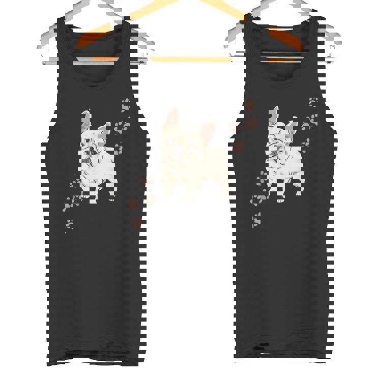 犬のプリントとフレンチブルドッグのグラフィック フレンチブルドッグ タンクトップ