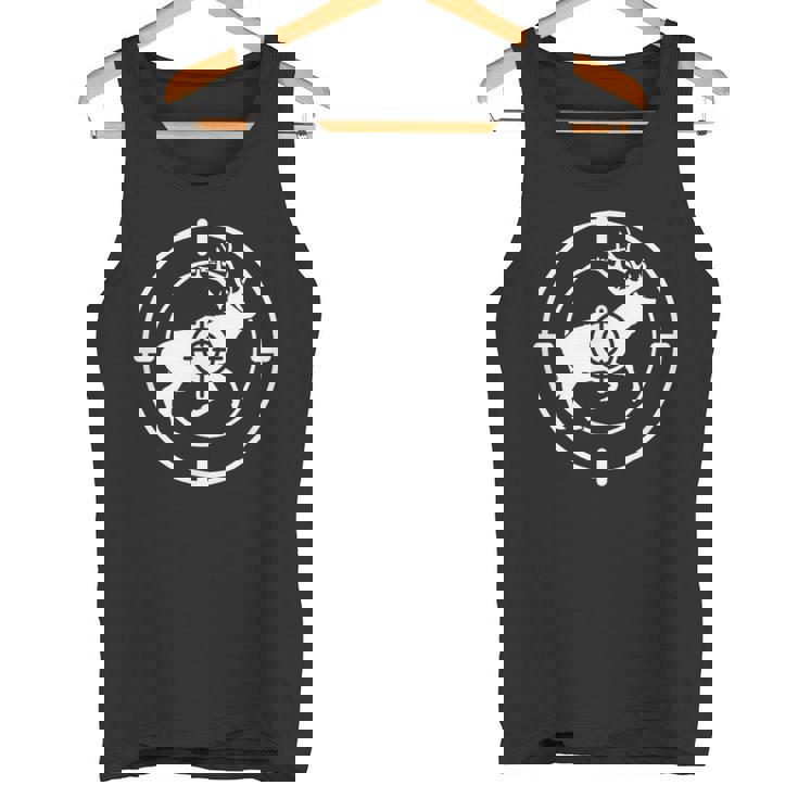 狩猟 射撃 猟師 熊 鹿 猟 ハンター 心電図 おもしろ グッズ 服 面白いtシャツ ライフル ネタ メンズ タンクトップ