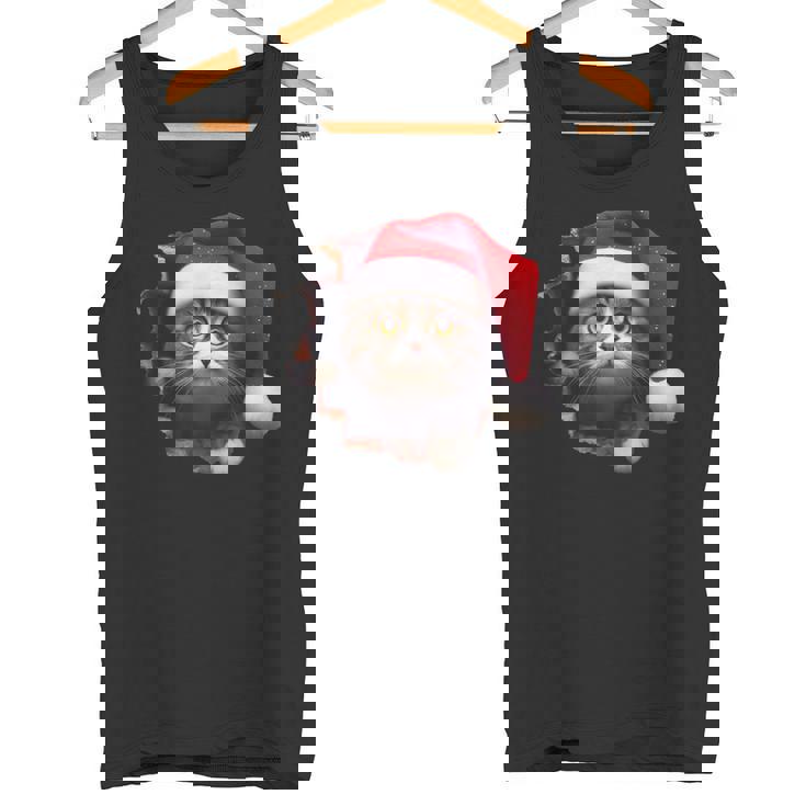 猫 クリスマス クリスマスパーティー タンクトップ