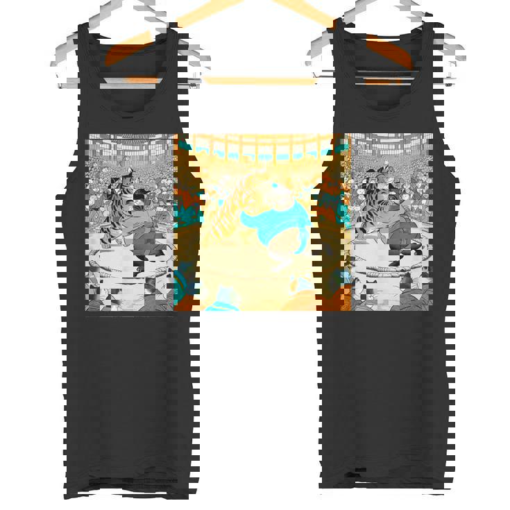 猫 ネコ 相撲 面白いtシャツ 文字入り メンズ おもしろ 面白い 服 おもしろグッズ ネタ 力士 浮世絵 タンクトップ