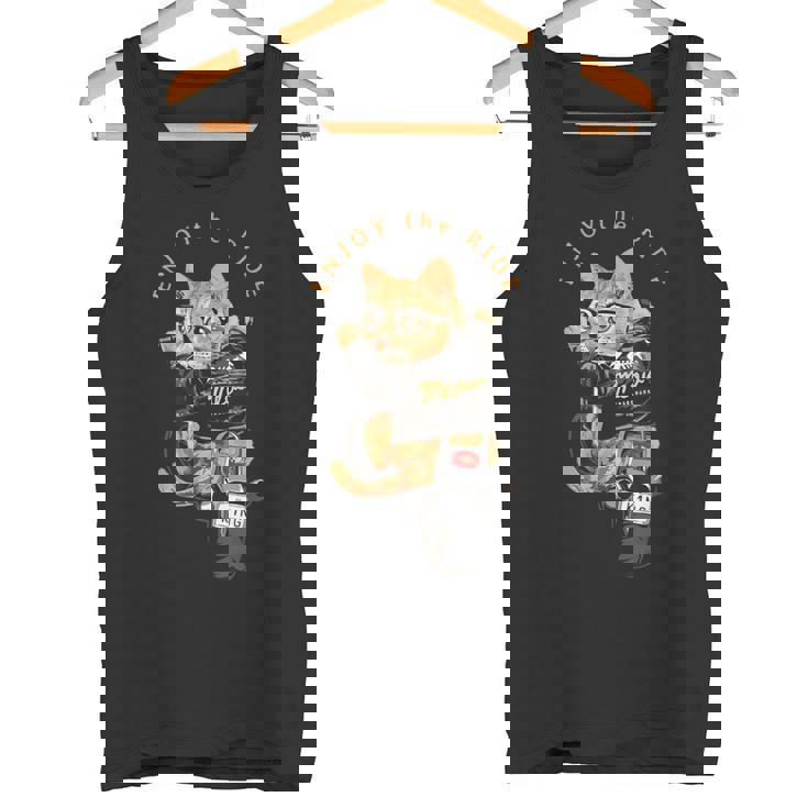 猫 おもしろ バイク オートバイ ねこ ライダース バイカー 面白い ネコ タンクトップ