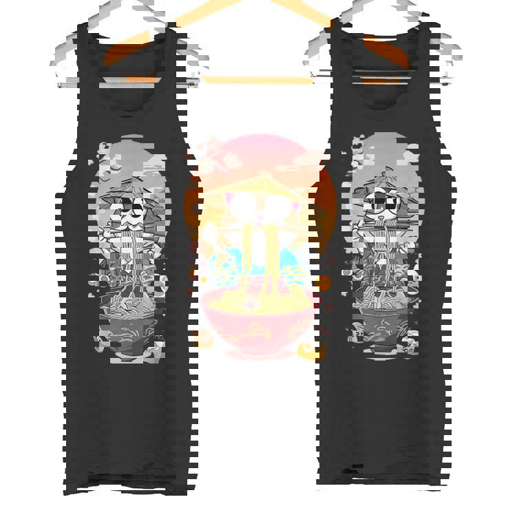 猫 ラーメン 日本語 面白い グラフィック カワイイ 猫 アニメ 恋人 タンクトップ