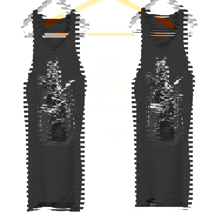 猫がドラムを叩く タンクトップ