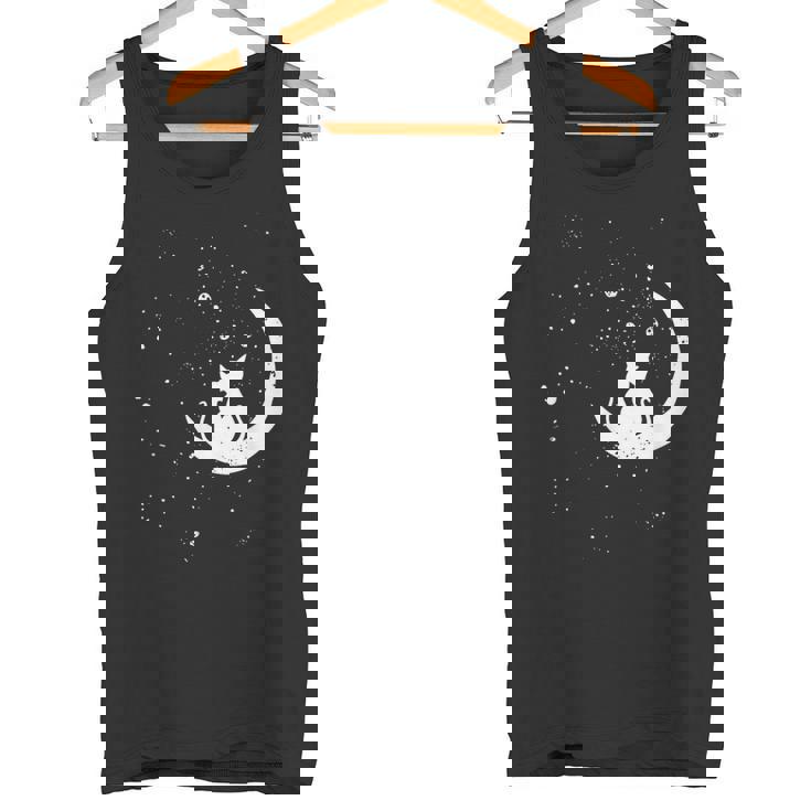 猫の家族 月の絵柄 メンズ レディース 子供 タンクトップ