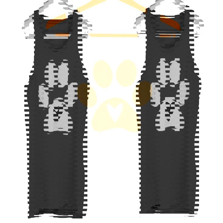 猫や犬の愛好家のための足付きハート タンクトップ