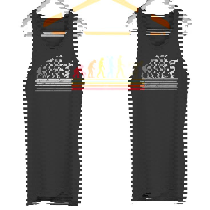 男のtシャツビンテージレトロの面白いボウリングの進化 タンクトップ