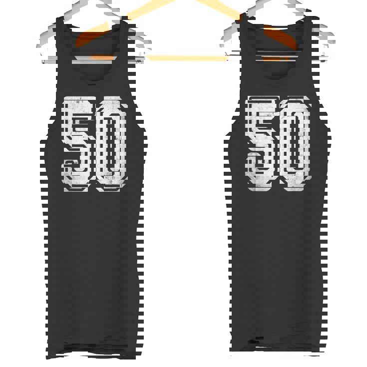 番号 50 ホワイト スポーツ ディストレスト番号 タンクトップ