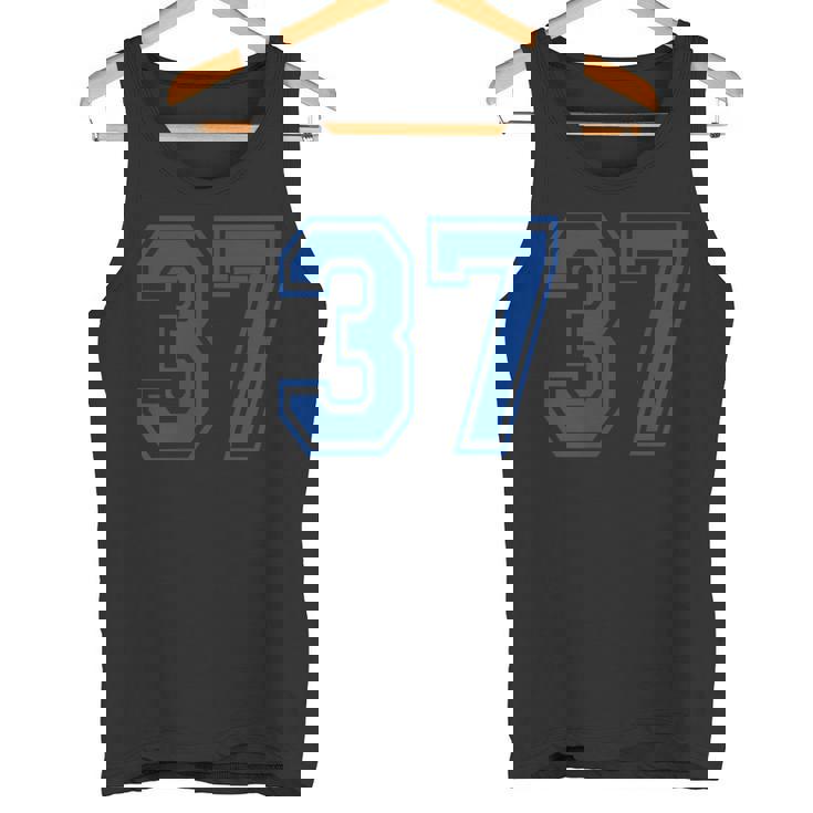 番号37インチ ブルー タンクトップ